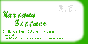 mariann bittner business card